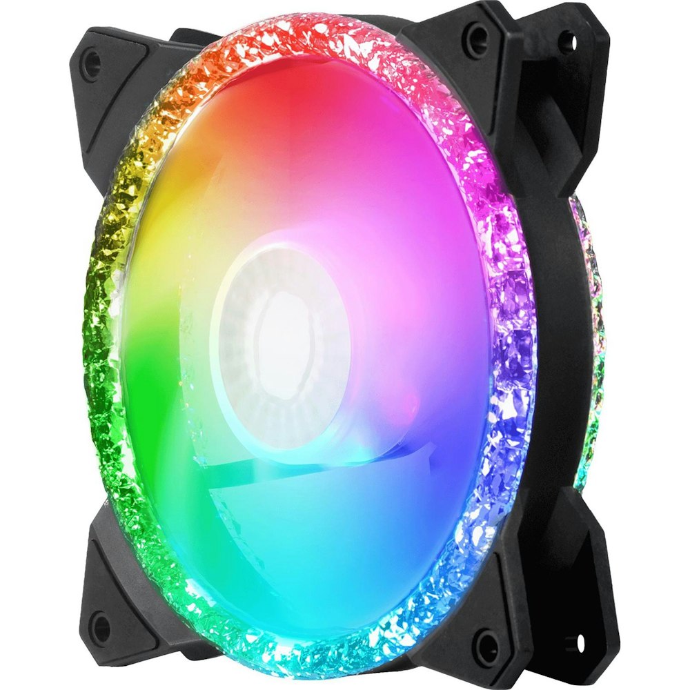 A large main feature product image of Cooler Master MasterFan MF120 Prismatic ARGB Triple Loop 120mm Cooling Fan - 3 Pack