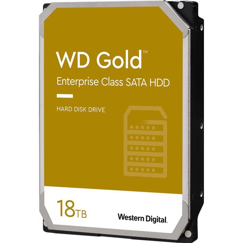A large main feature product image of WD Gold 3.5" Enterprise Class HDD - 18TB 512MB