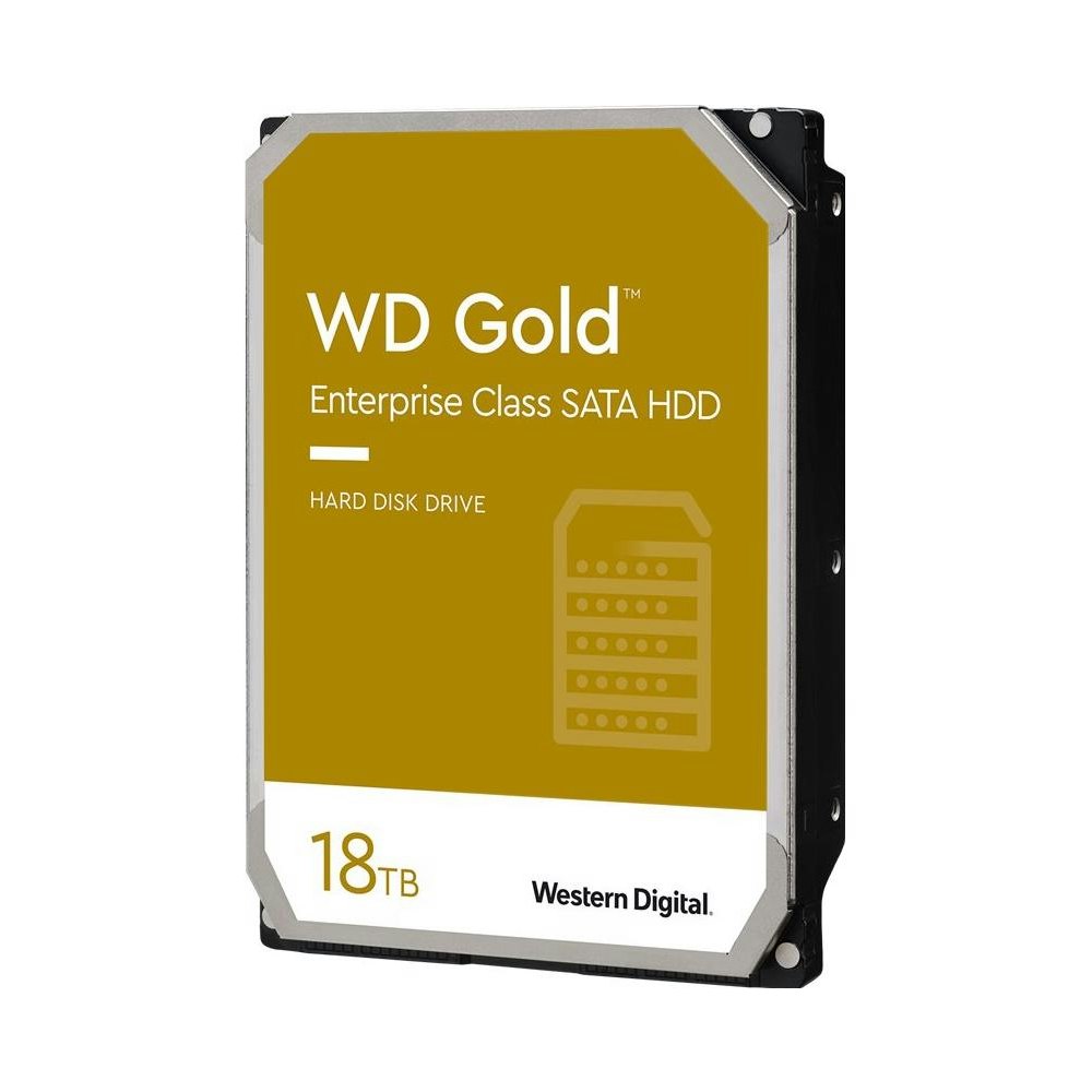 A large main feature product image of WD Gold 3.5" Enterprise Class HDD - 18TB 512MB