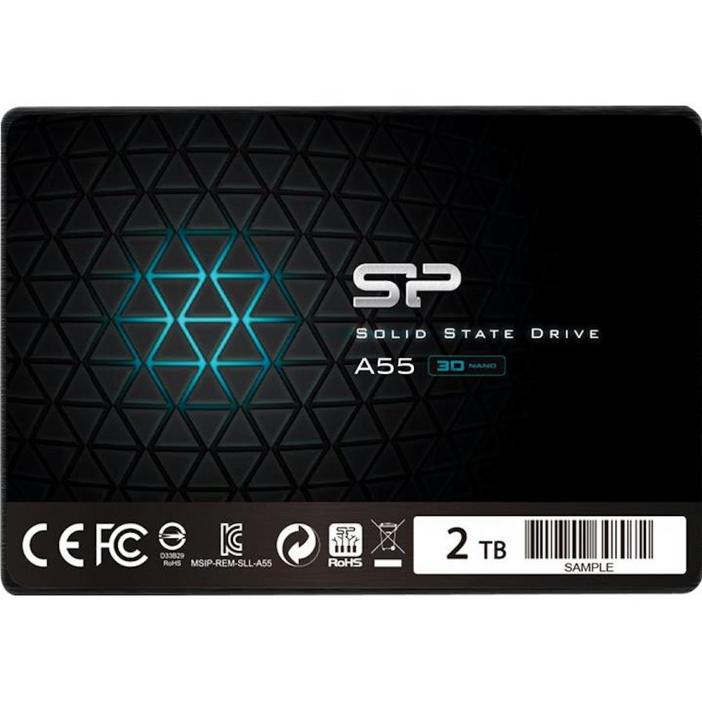 A large main feature product image of Silicon Power A55 SATA 2.5" SSD - 2TB 