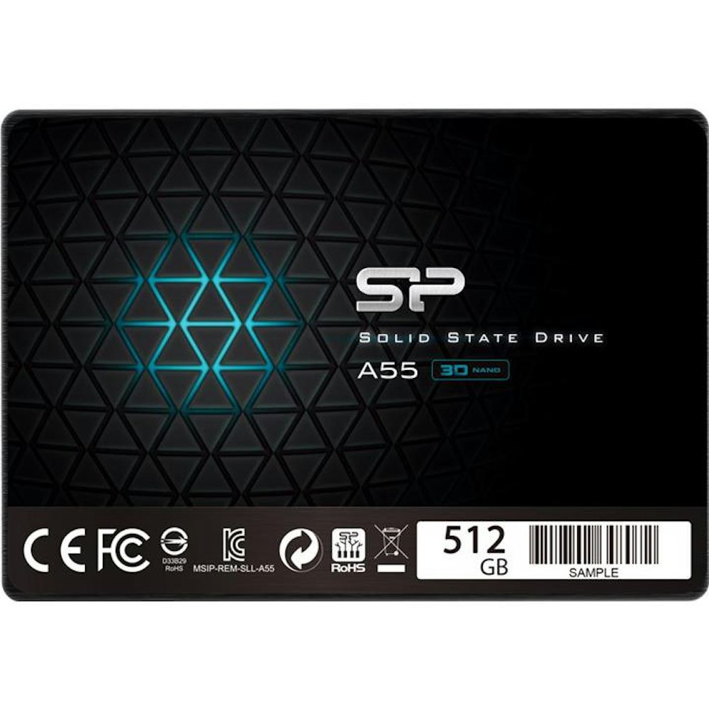 A large main feature product image of Silicon Power A55 SATA 2.5" SSD  - 512GB 