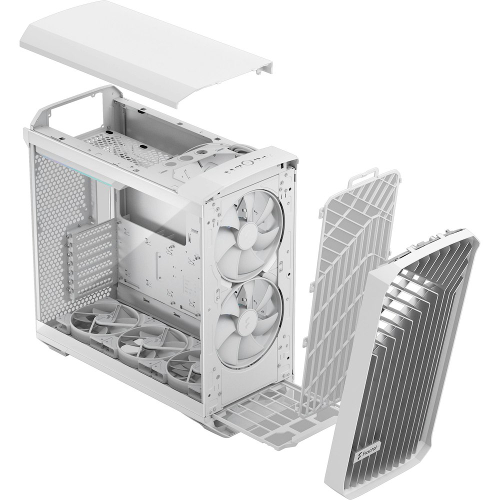 A large main feature product image of Fractal Design Torrent RGB Clear Tint Mid Tower Case - White