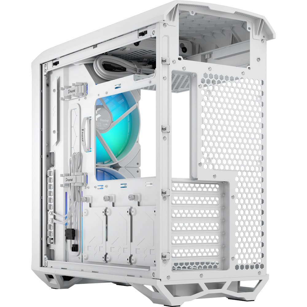 A large main feature product image of Fractal Design Torrent Compact RGB TG Clear Tint Mid Tower Case - White