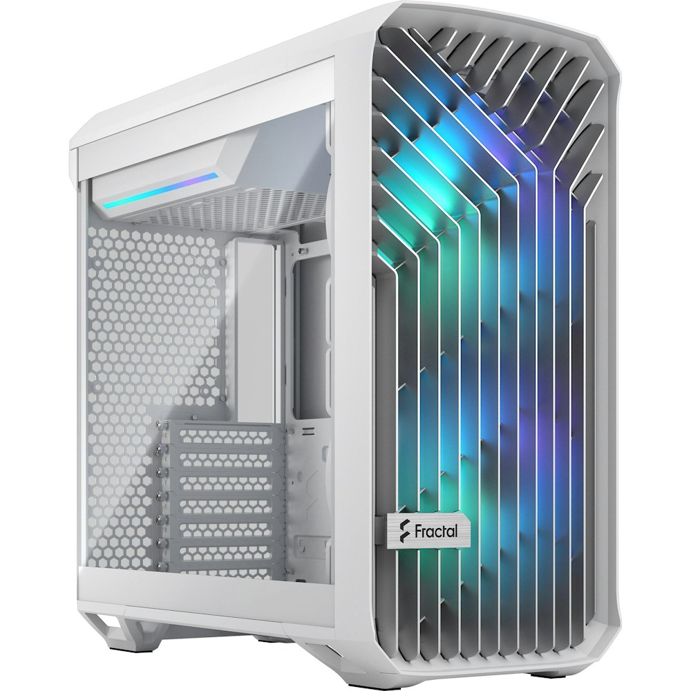 A large main feature product image of Fractal Design Torrent Compact RGB TG Clear Tint Mid Tower Case - White
