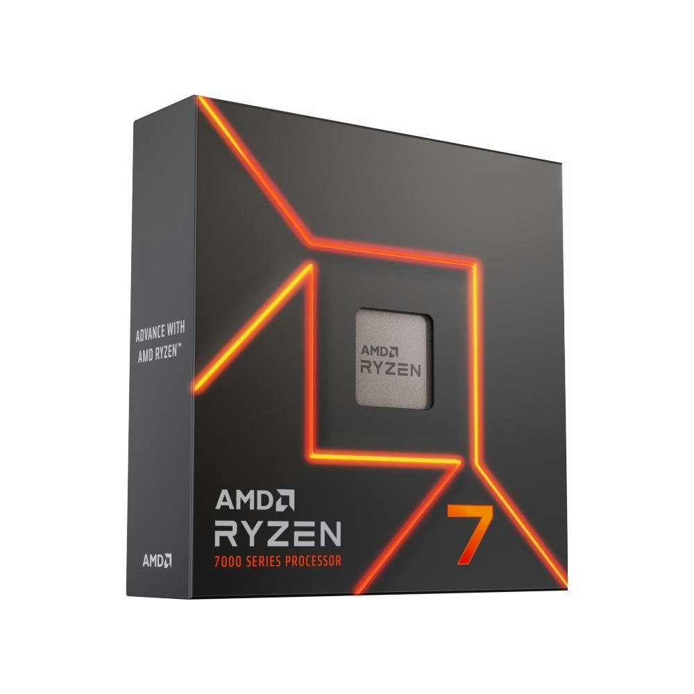 A large main feature product image of AMD Ryzen 7 7700X 8 Core 16 Thread Up To 5.4GHz AM5 - No HSF Retail Box