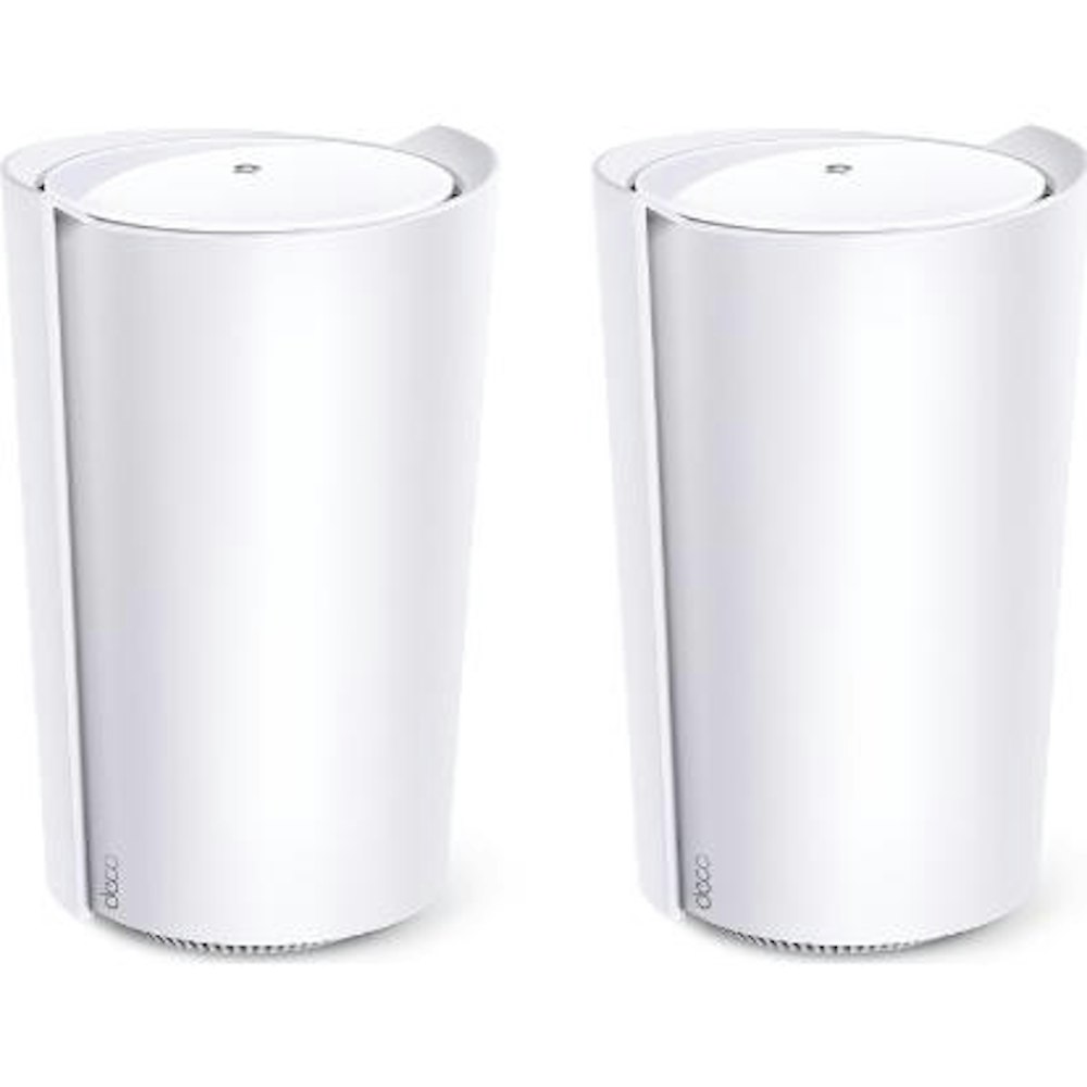 A large main feature product image of TP-Link Deco X95 - AX7800 Wi-Fi 6 Tri-Band Mesh System (2 Pack)