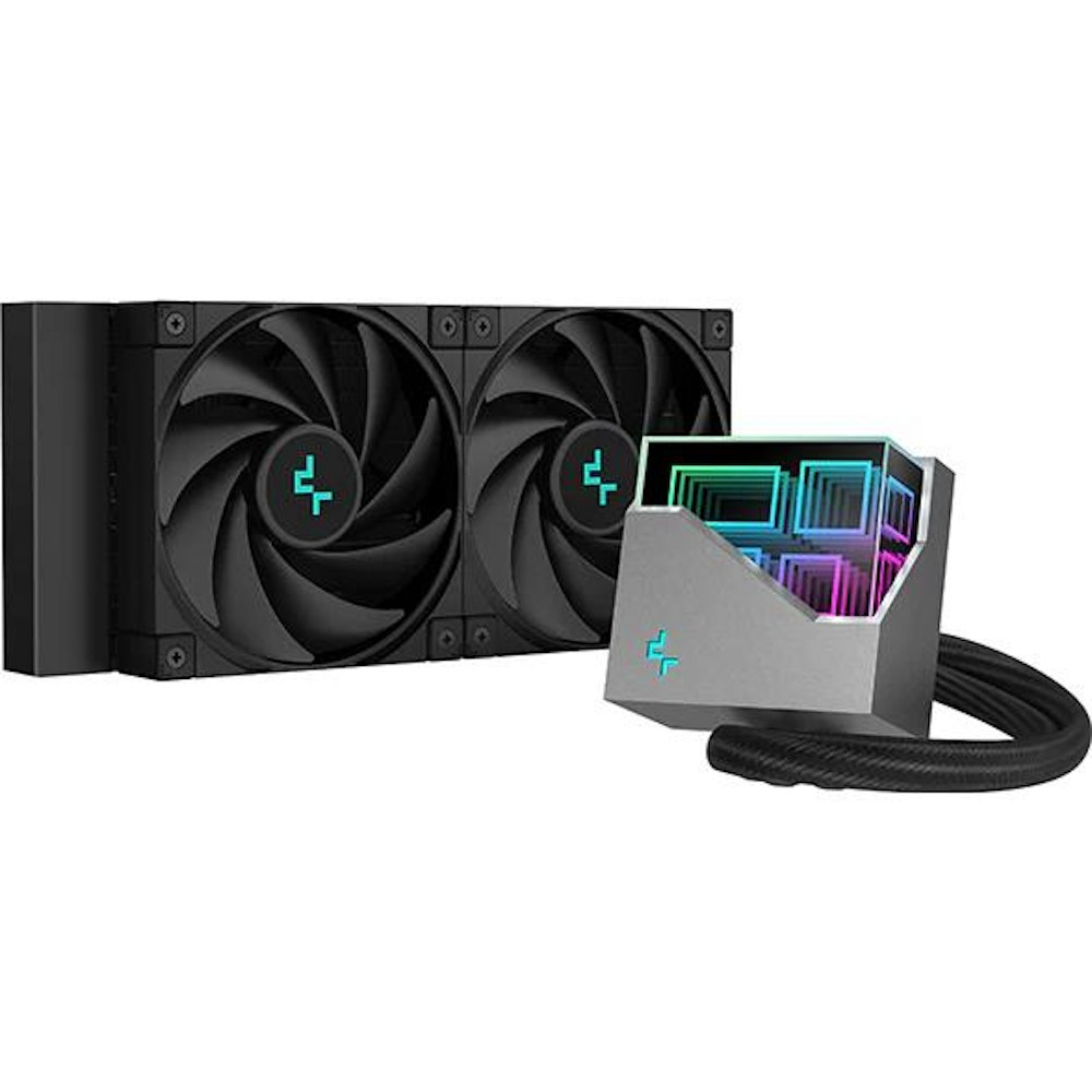 A large main feature product image of DeepCool LT520 240mm AIO CPU Cooler - Black