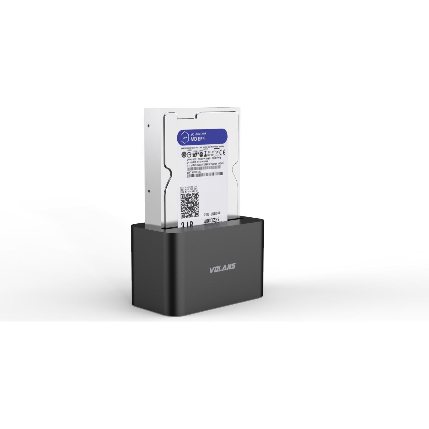 A large main feature product image of Volans USB3.0 to SATA Hard Drive Docking Station for 3.5″ and 2.5″ HDD SSD