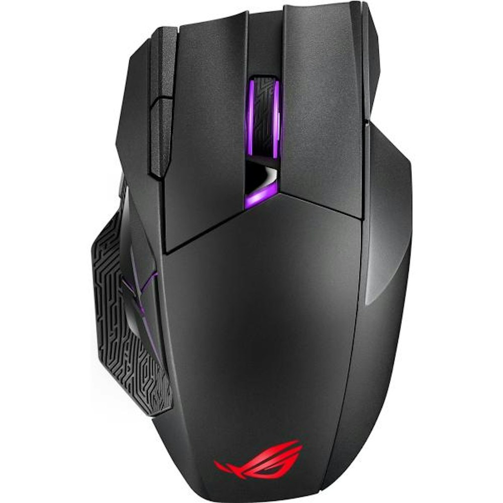 A large main feature product image of ASUS ROG Spatha X Wireless Gaming Mouse