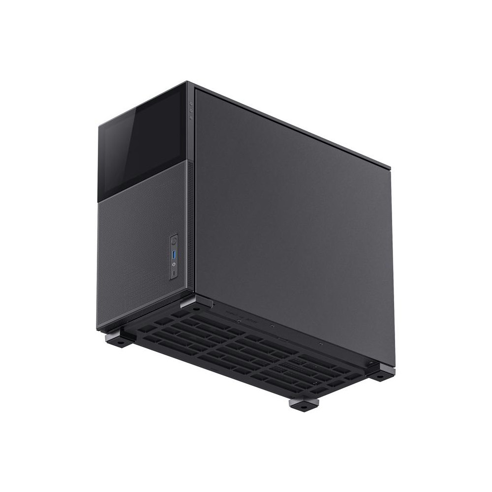 A large main feature product image of Jonsbo D31 MESH 31.3L Compact mATX Case w/ LCD (Black)