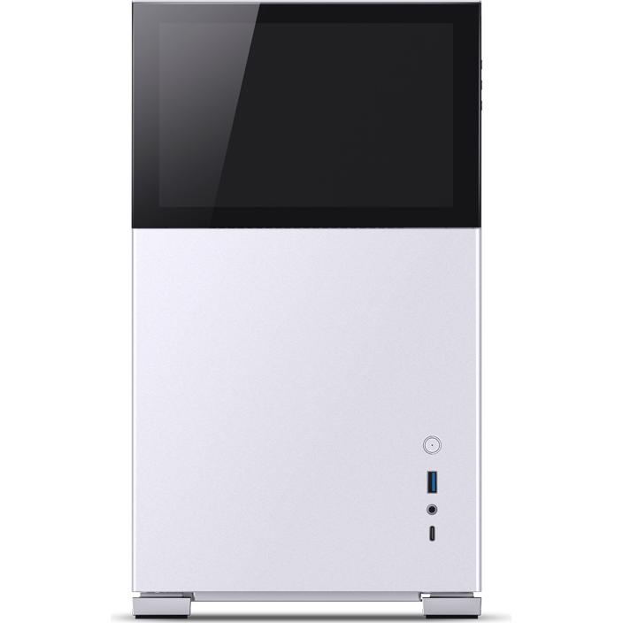 A large main feature product image of Jonsbo D31 Solid 31.3L Compact mATX Case w/ LCD (White)