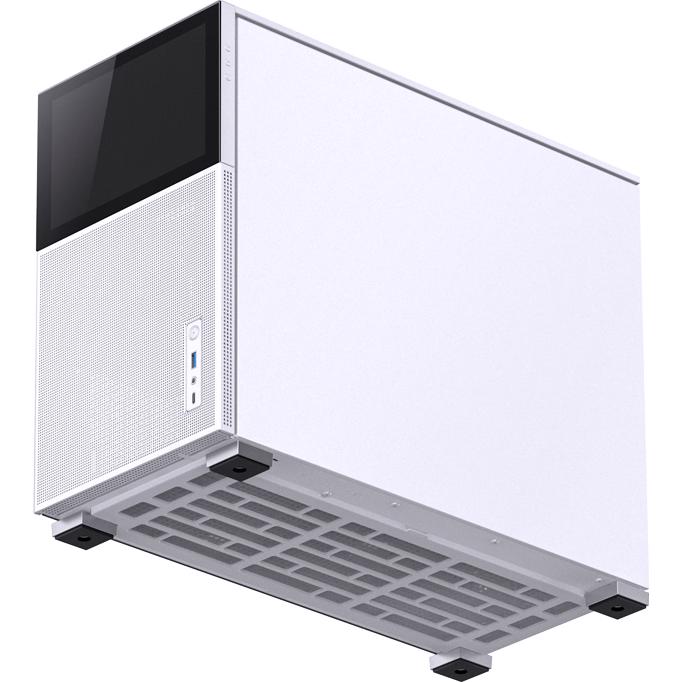 A large main feature product image of Jonsbo D31 MESH 31.3L Compact mATX Case w/ LCD (White)
