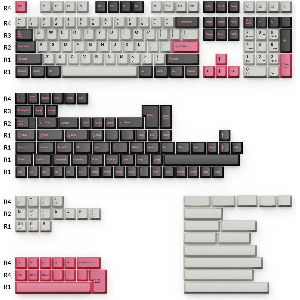 A large main feature product image of Keychron Dolch Pink - Cherry Profile Double Shot PBT Full Keycap Set 219pcs