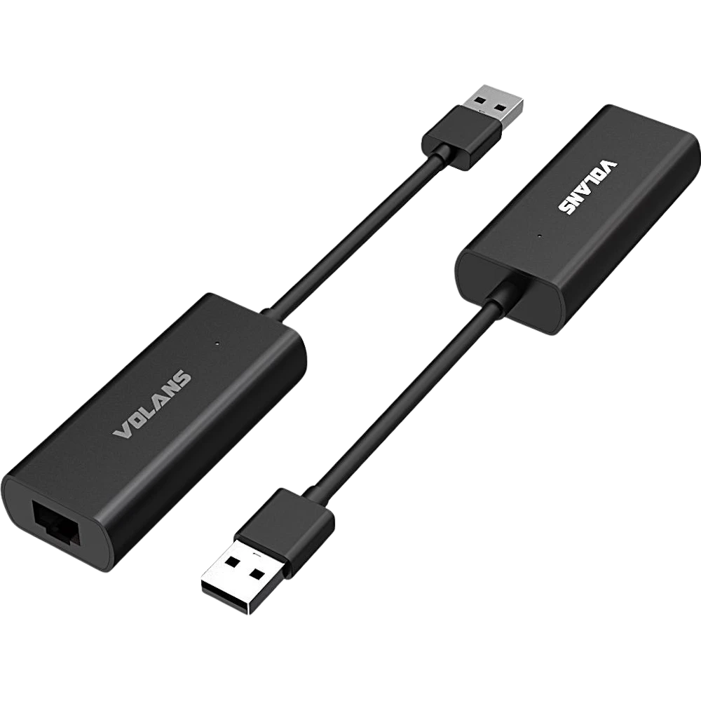 A large main feature product image of Volans VL-RJ45S Aluminium USB-A to 2.5GbE Ethernet Network Adapter