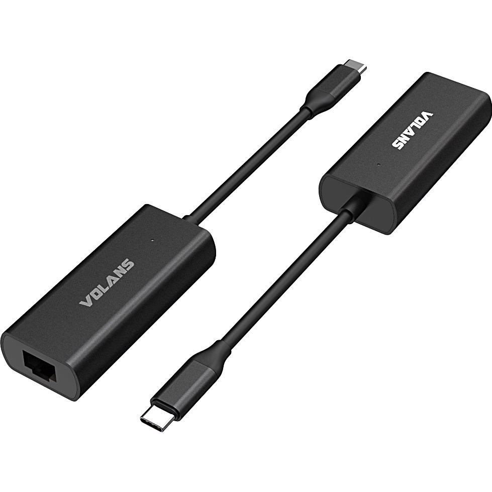 A large main feature product image of Volans VL-RJ45S-C Aluminium USB Type-C to 2.5GbE Ethernet Network Adapter