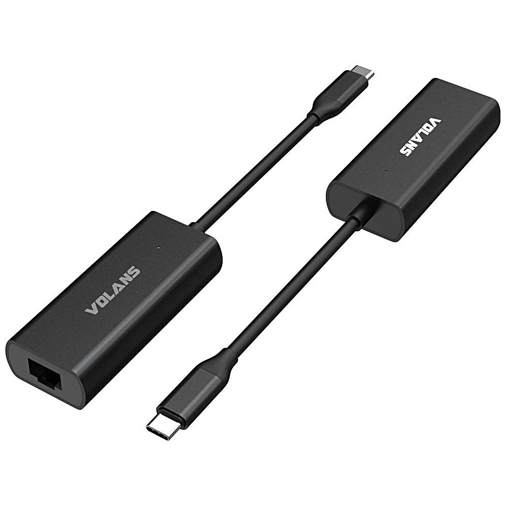 A large main feature product image of Volans VL-RJ45S-C Aluminium USB-C to 2.5GbE Ethernet Network Adapter