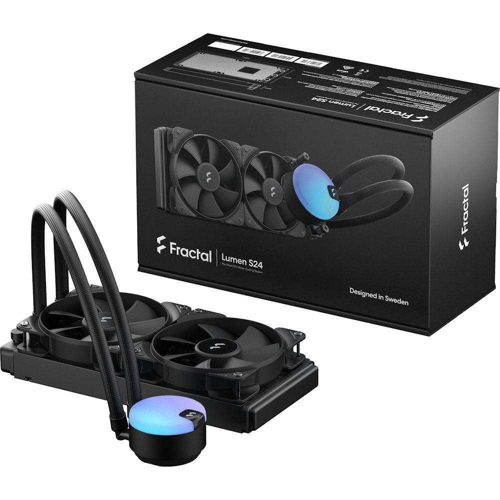 A large main feature product image of Fractal Design Lumen S24 240mm AIO CPU Cooler V2