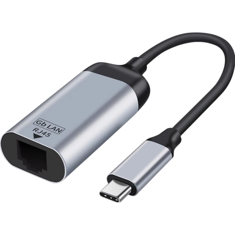 A large main feature product image of Astrotek 15cm USB Type-C to Ethernet Male to Female Adaptor