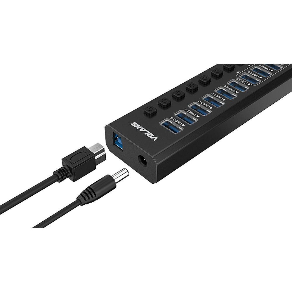 A large main feature product image of Volans Aluminium 10 Ports USB3.0 HUB with 4 x Fast Charing Ports