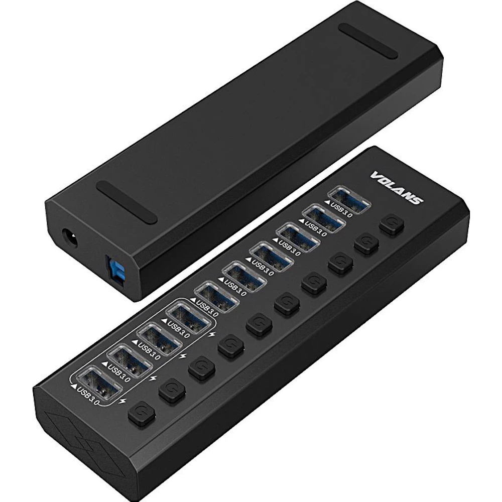 Volans Aluminium 10 Ports USB3.0 HUB with 4 x Fast Charing Ports