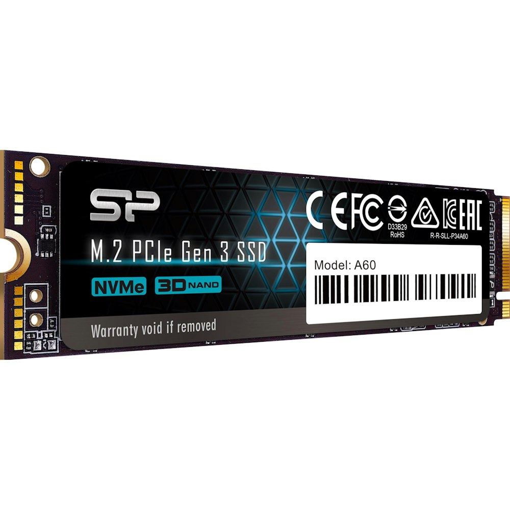 A large main feature product image of Silicon Power P34A60 PCIe 3.0 NVMe M.2 SSD - 1TB 