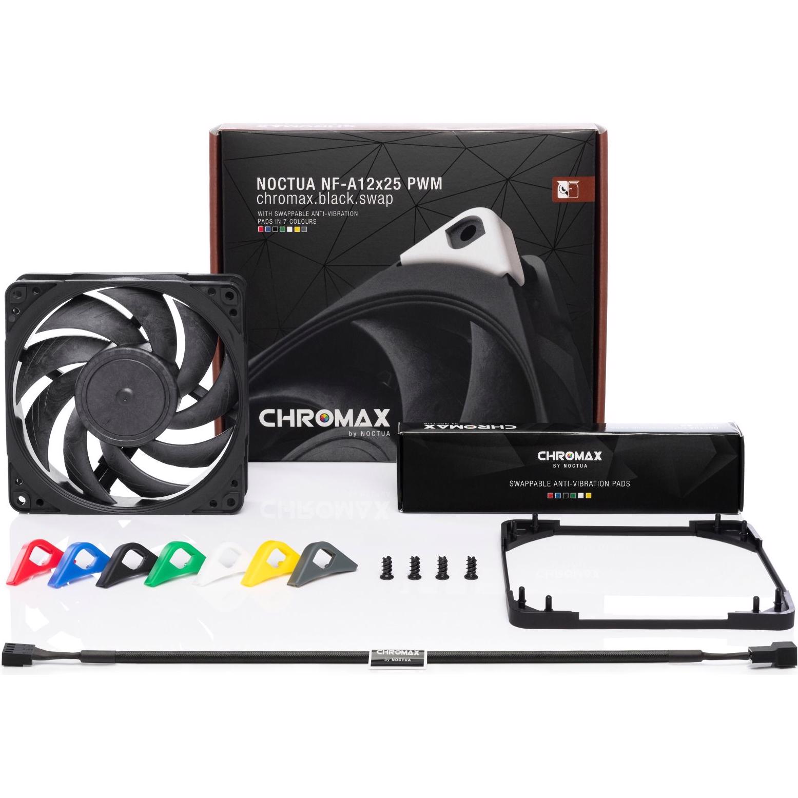 A large main feature product image of Noctua NF-A12x25 PWM Chromax - 120mm x 25mm 2000RPM Cooling Fan