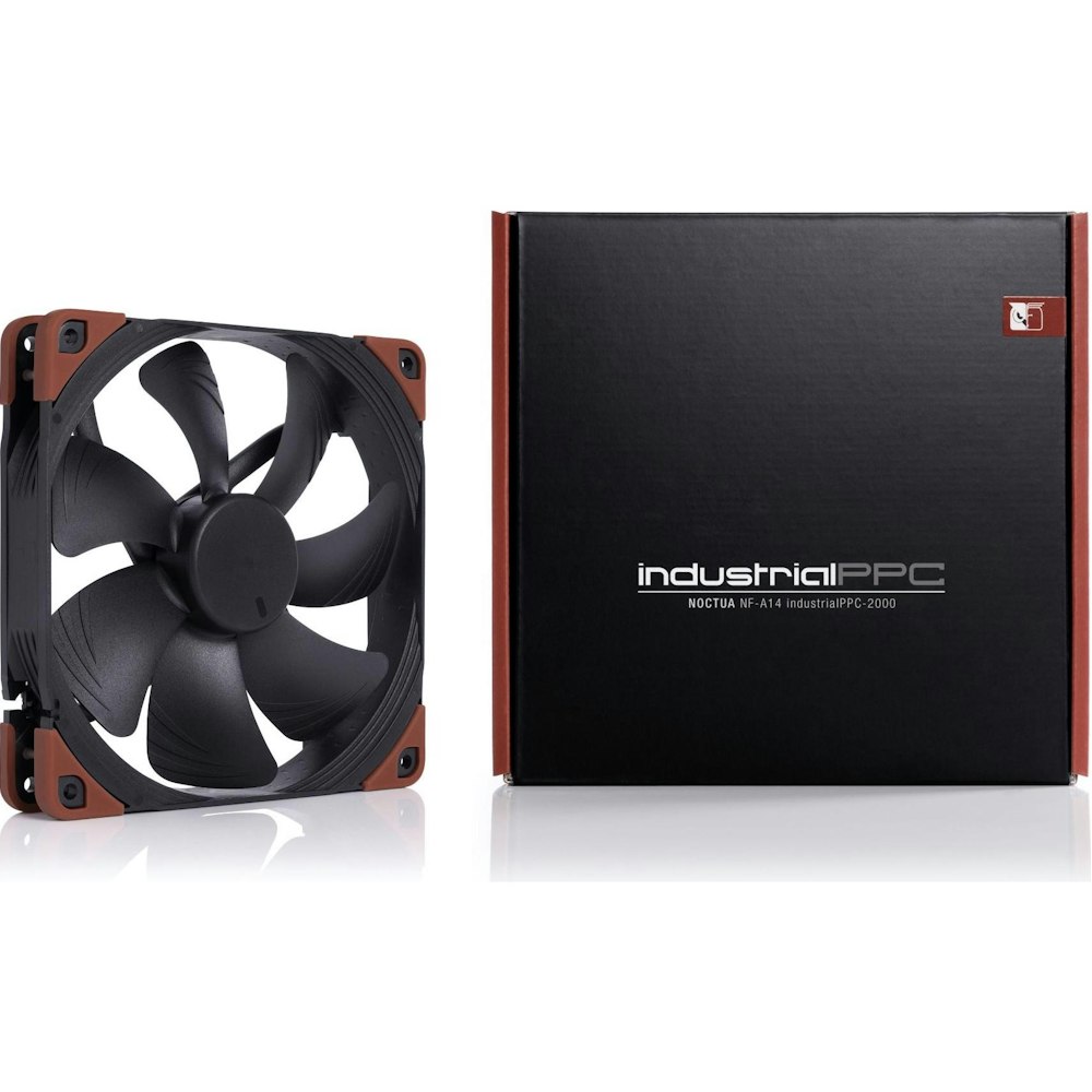 A large main feature product image of Noctua NF-A14 iPPC-2000 140mm x 25mm 2000RPM IndustrialPPC Cooling Fan