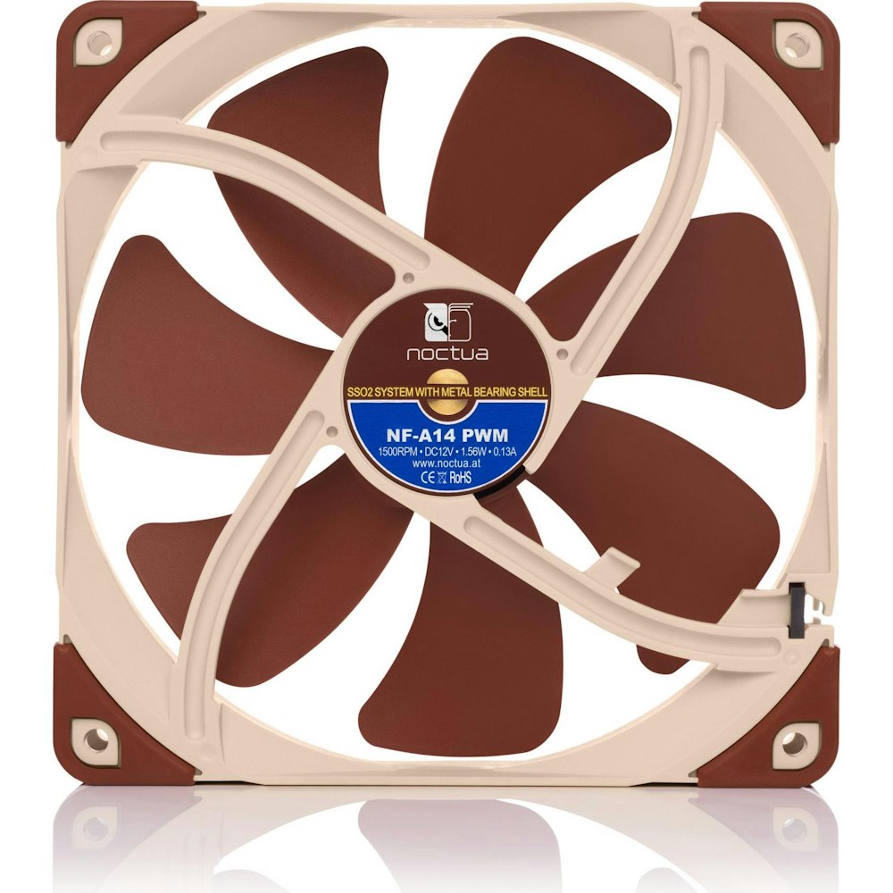 A large main feature product image of Noctua NF-A14 PWM - 140mm x 25mm 1500RPM Cooling Fan