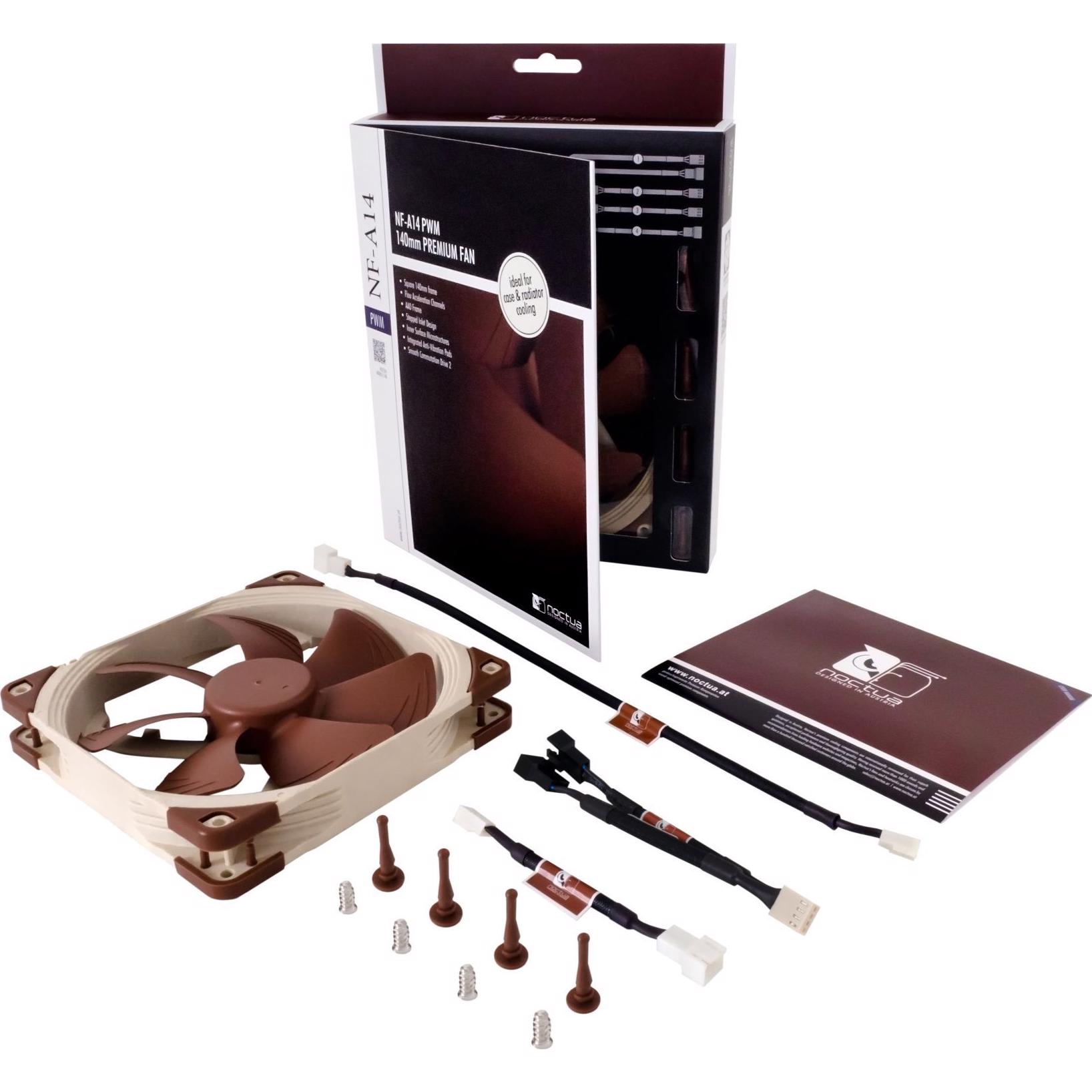 A large main feature product image of Noctua NF-A14 PWM - 140mm x 25mm 1500RPM Cooling Fan