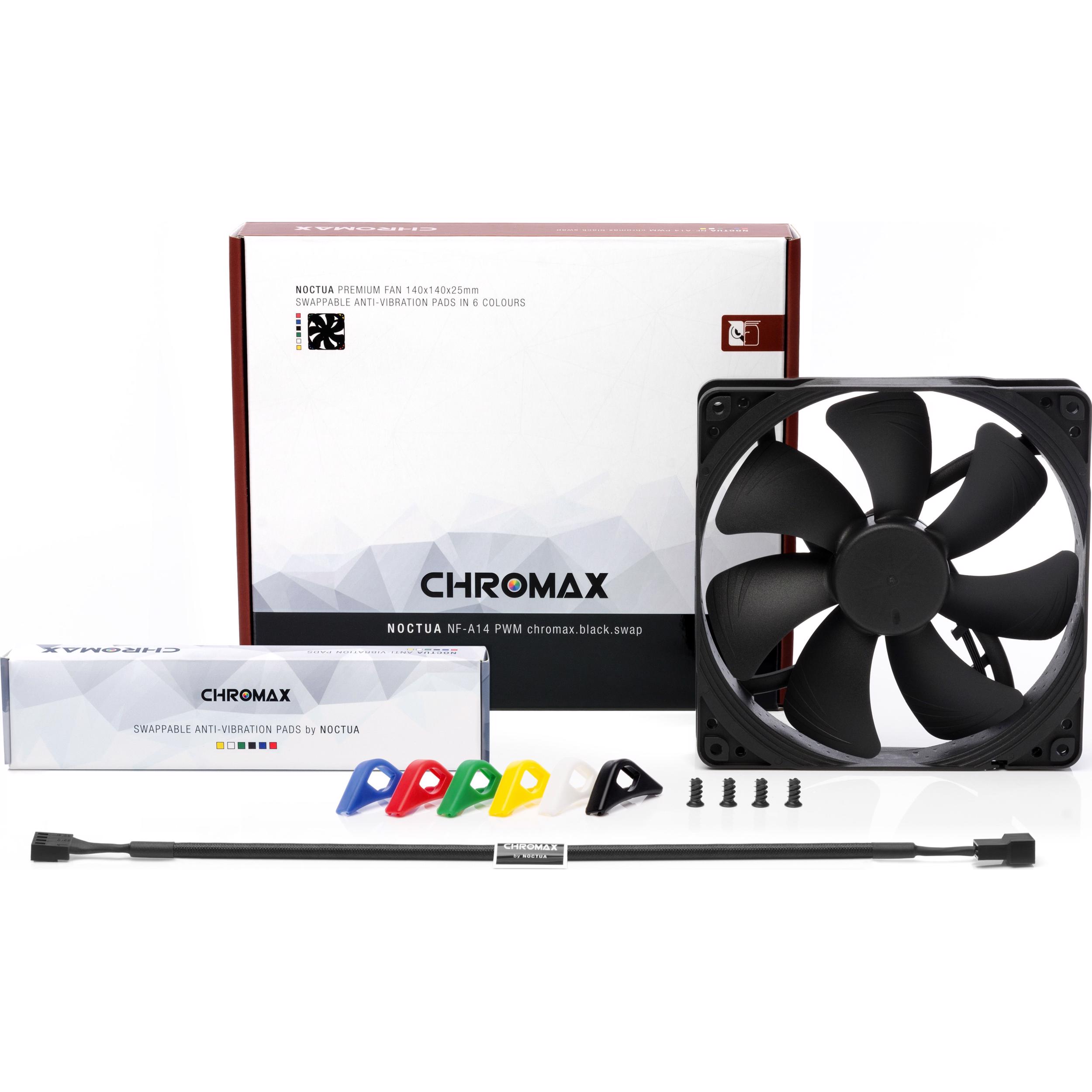 A large main feature product image of Noctua NF-A14 PWM Chromax - 140mm x 25mm 1500RPM Cooling Fan