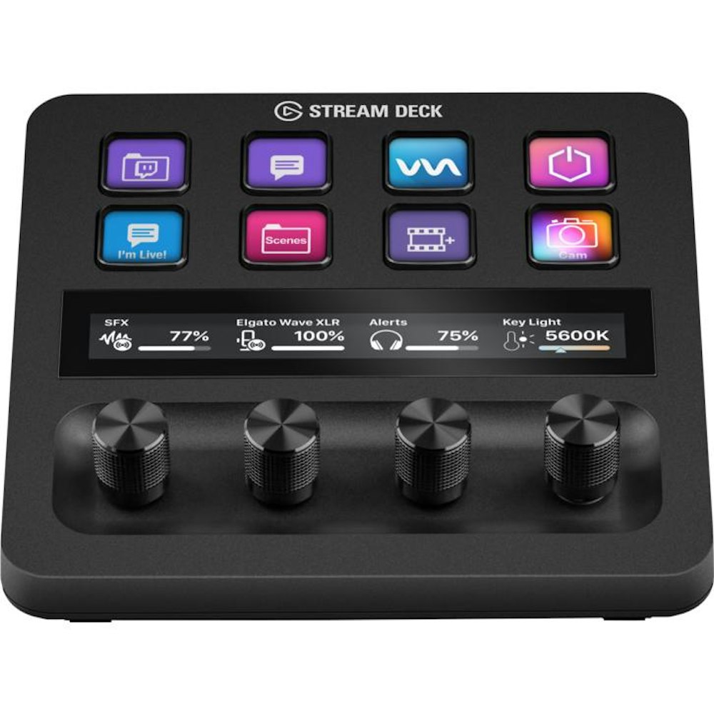 A large main feature product image of Elgato Stream Deck + - Black