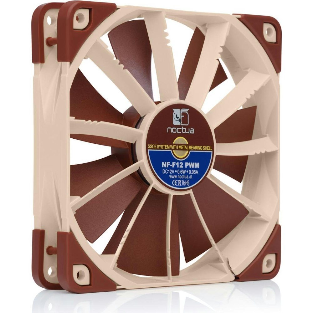 A large main feature product image of Noctua NF-F12 PWM - 120mm x 25mm 1500RPM Cooling Fan