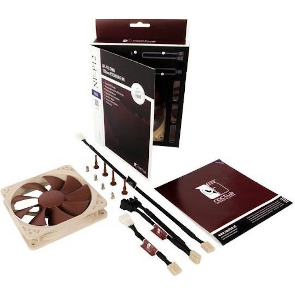 A large main feature product image of Noctua NF-P12 PWM - 120mm x 25mm 1300RPM Cooling Fan