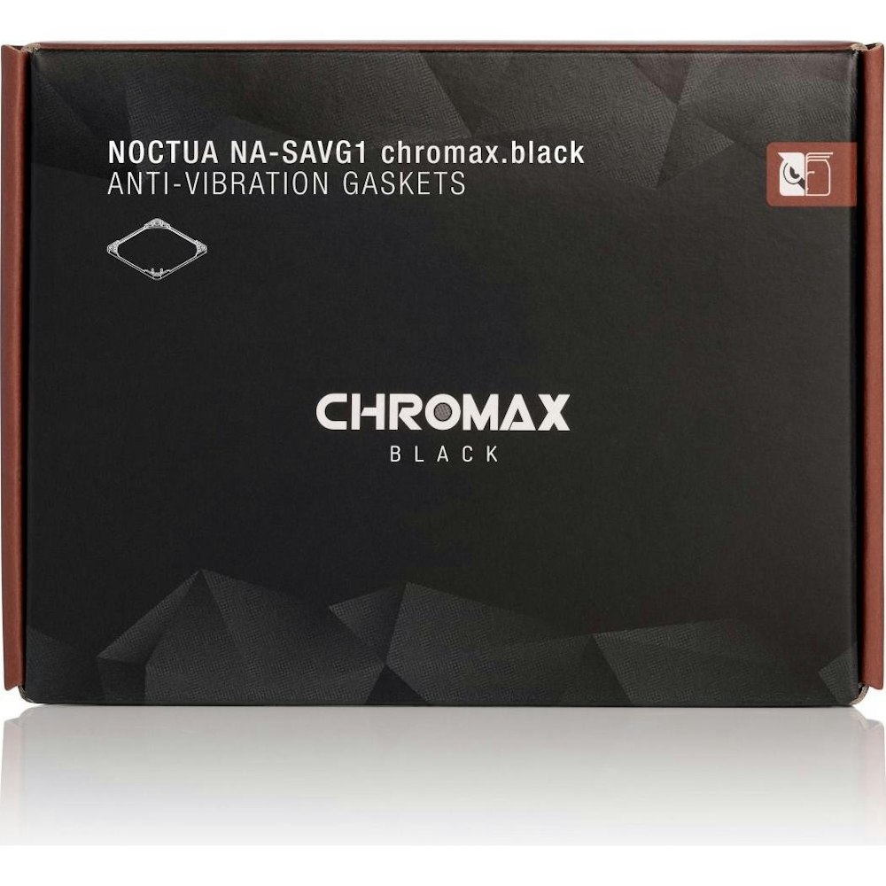 A large main feature product image of Noctua NA-SAVG1 Chromax Black - Anti Vibration Fan Gaskets (3 Pack)