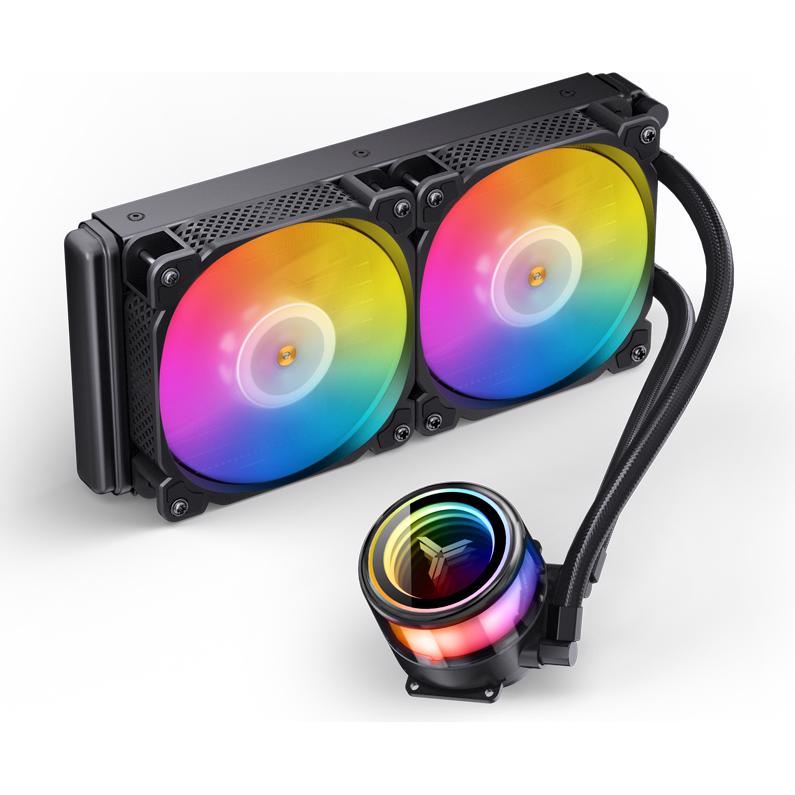 A large main feature product image of Jonsbo Light Drum ARGB 240mm AIO CPU Liquid Cooler (Black)