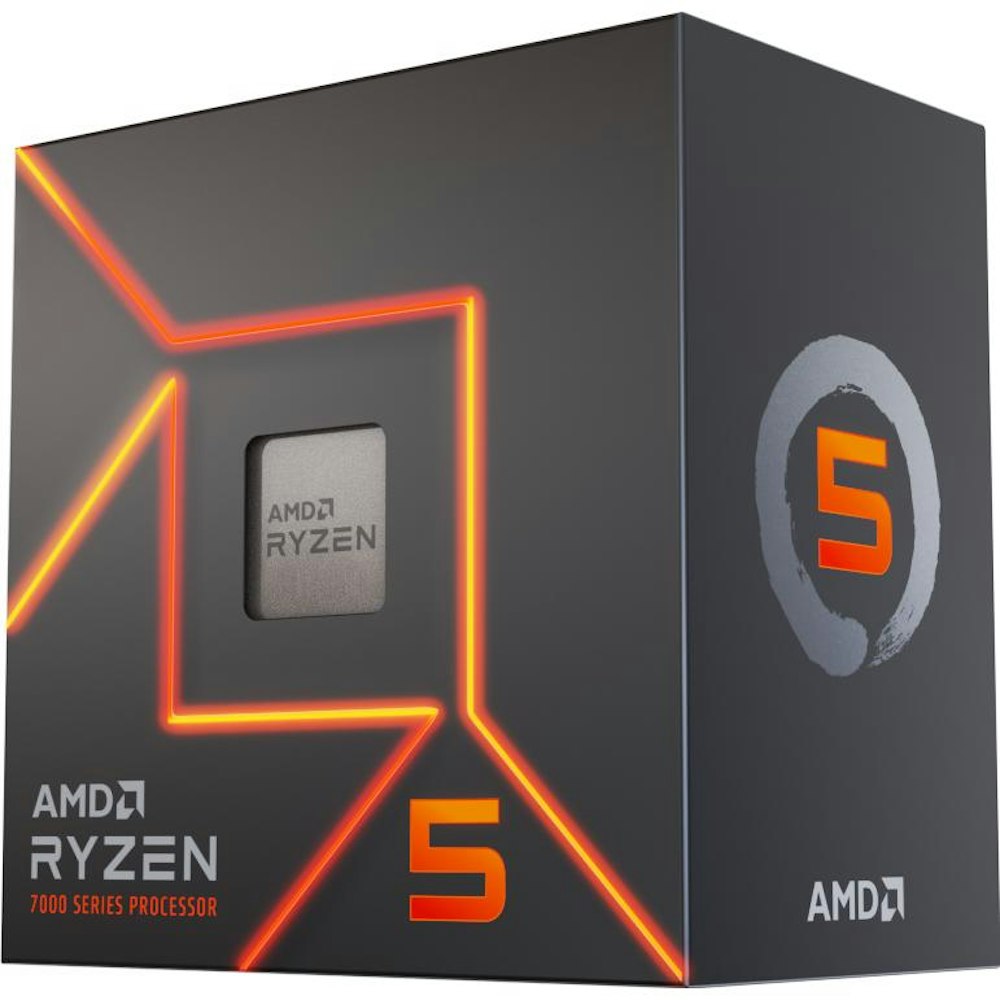 A large main feature product image of AMD Ryzen 5 7600 6 Core 12 Thread Up To 5.2GHz AM5 - With Wraith Stealth Cooler
