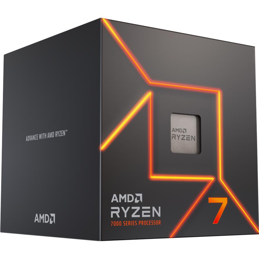 CPU AMD Ryzen7 7700 with Wraith Prism Cooler AMD Ryzen 7 7700 8 Core 16 Thread Up To 5.3GHz AM5 - With