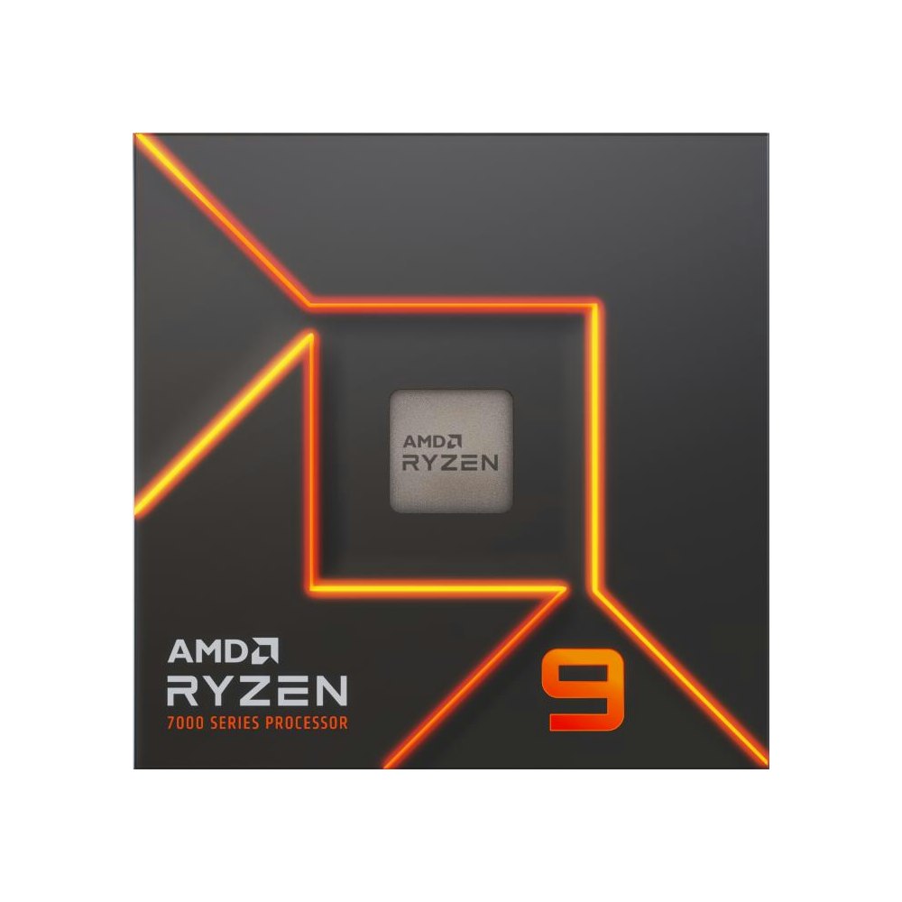 A large main feature product image of AMD Ryzen 9 7900 12 Core 24 Thread Up To 5.4GHz AM5 - With Wraith Prism Cooler