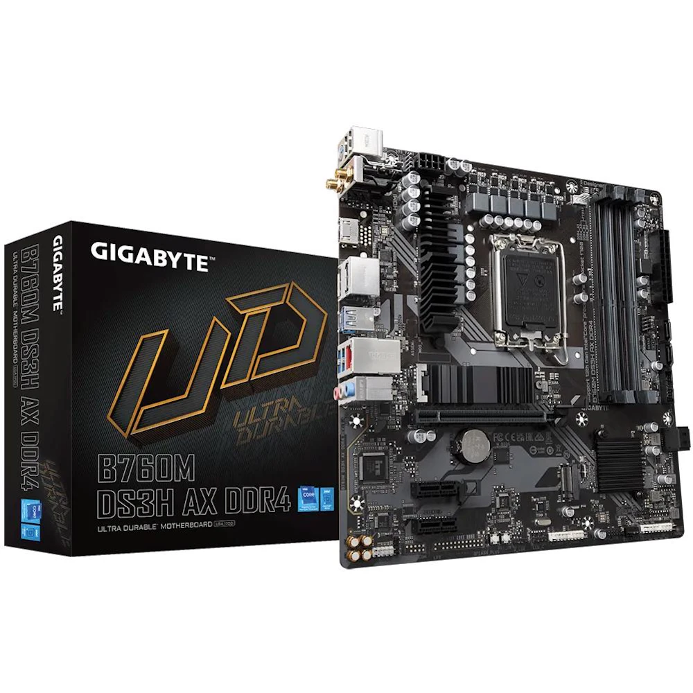 Gigabyte B760M DS3H AX DDR4 LGA1700 mATX Desktop Motherboard