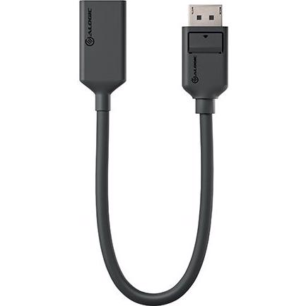 A large main feature product image of ALOGIC DisplayPort to HDMI Adapter – Elements Series