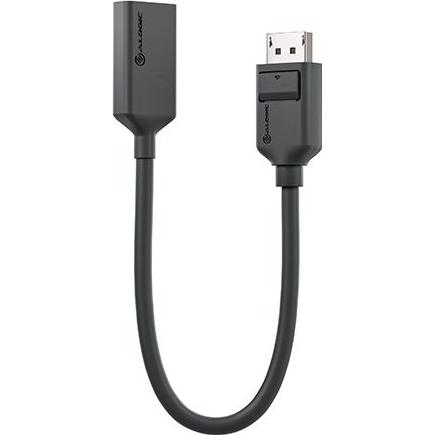 A large main feature product image of ALOGIC DisplayPort to HDMI Adapter – Elements Series