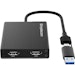 A product image of Simplecom DA369 USB 3.0 or USB to DUAL 4K 60Hz HDMI 2.0 Display Adapter