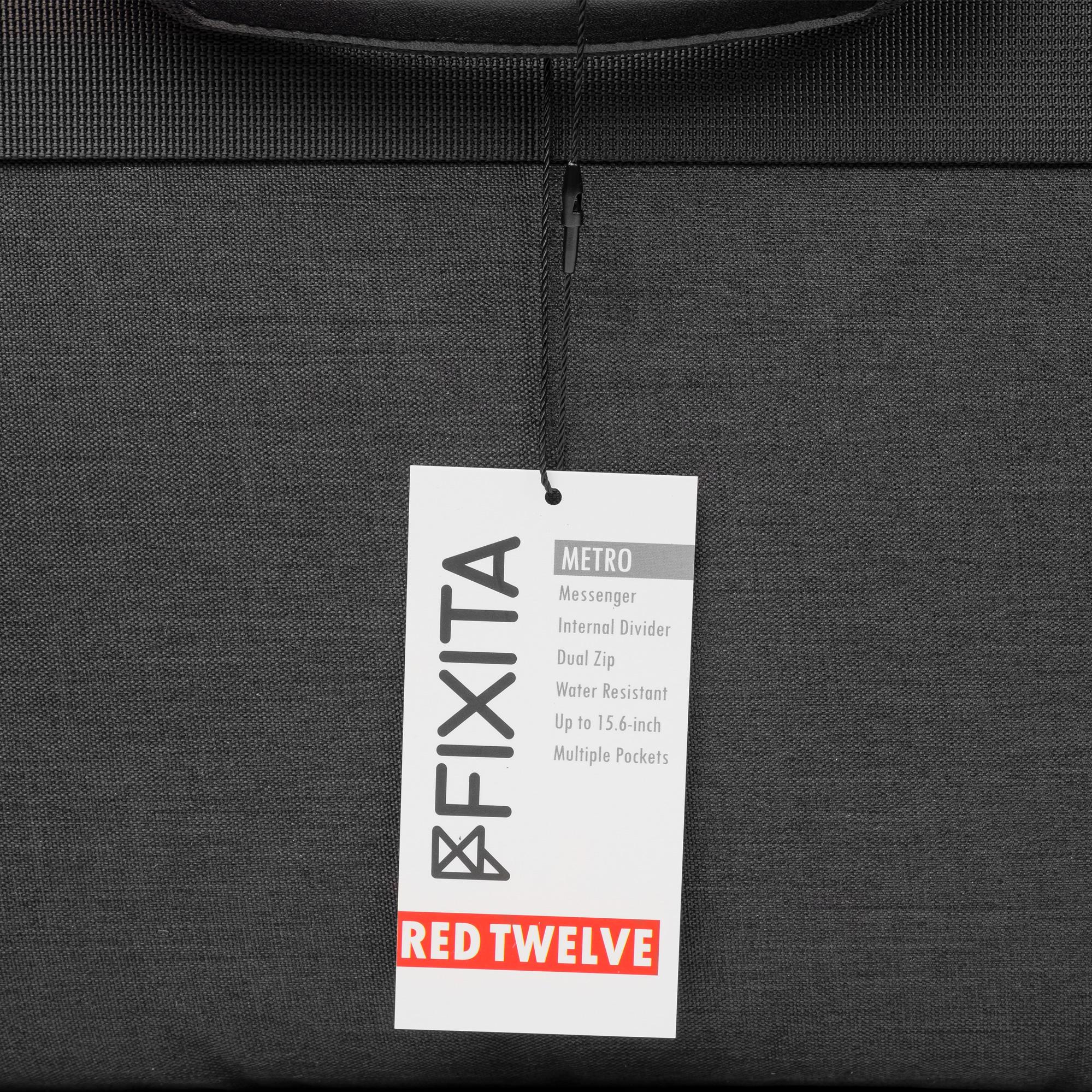 A large main feature product image of Fixita Metro 15.6" Black Messenger Notebook Bag