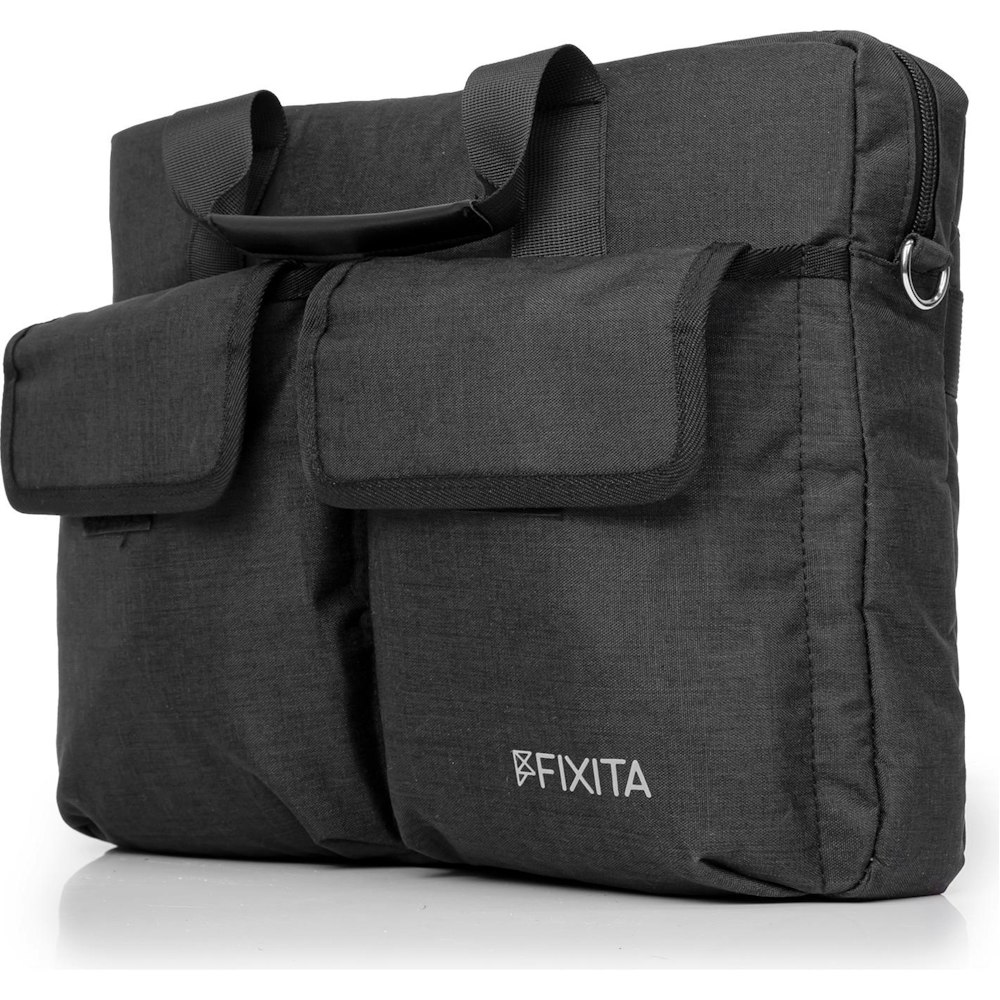 A large main feature product image of Fixita Metro 15.6" Black Messenger Notebook Bag