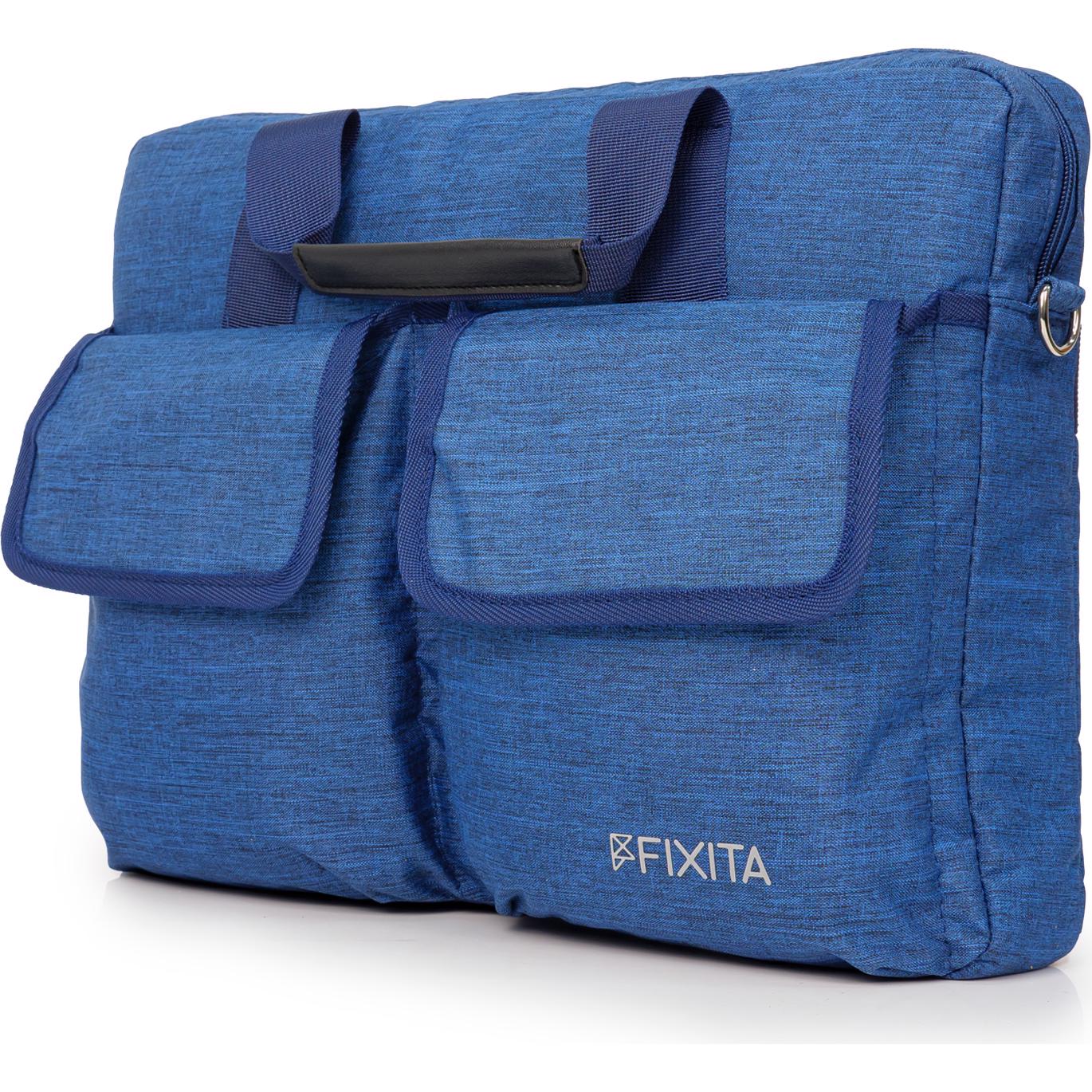 A large main feature product image of Fixita Metro 15.6" Blue Messenger Notebook Bag