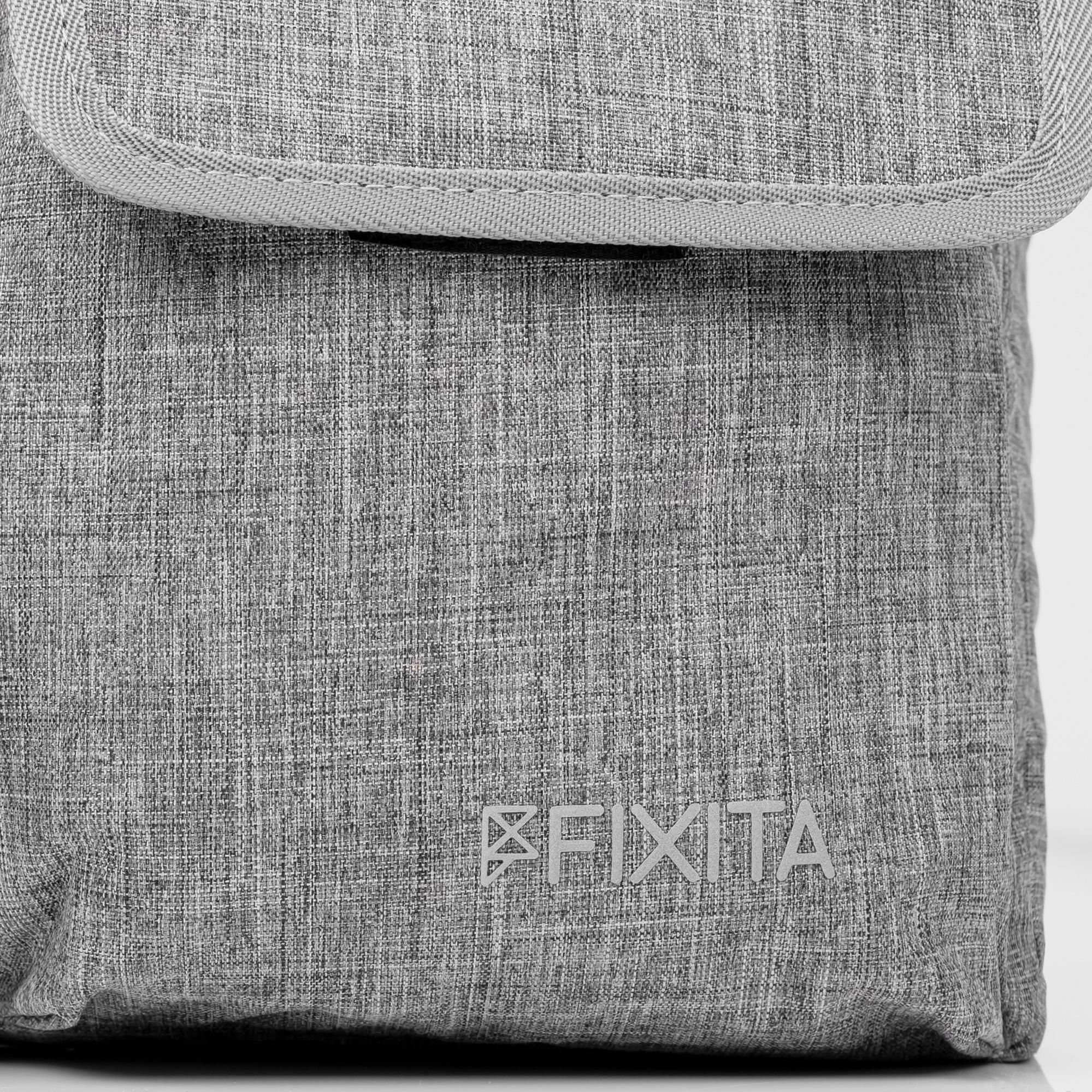 A large main feature product image of Fixita Metro 15.6" Grey Messenger Notebook Bag