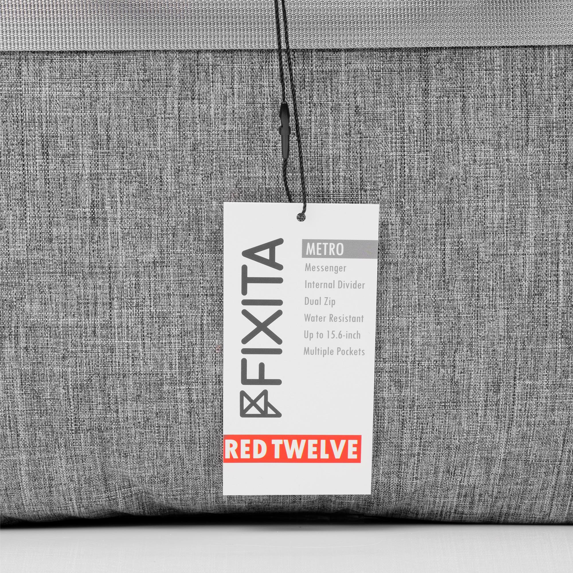 A large main feature product image of Fixita Metro 15.6" Grey Messenger Notebook Bag