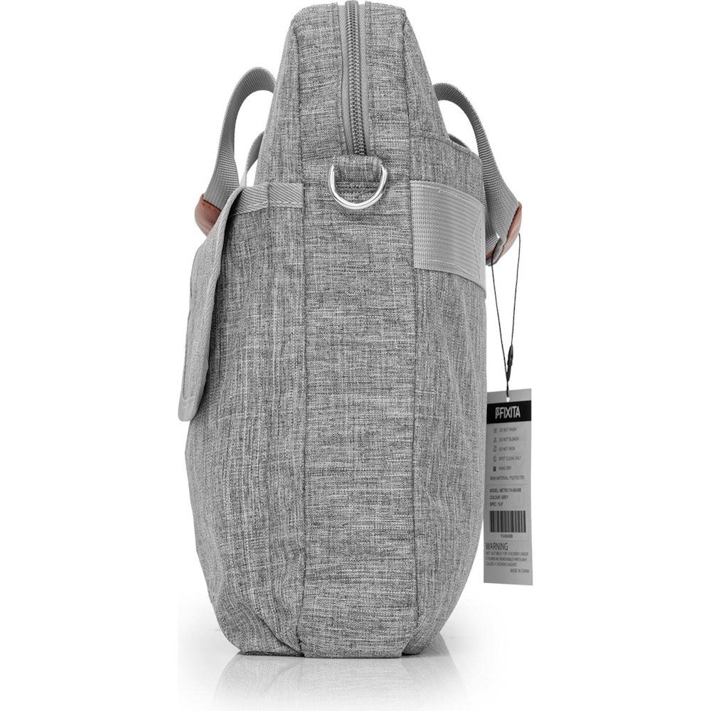 A large main feature product image of Fixita Metro 15.6" Grey Messenger Notebook Bag