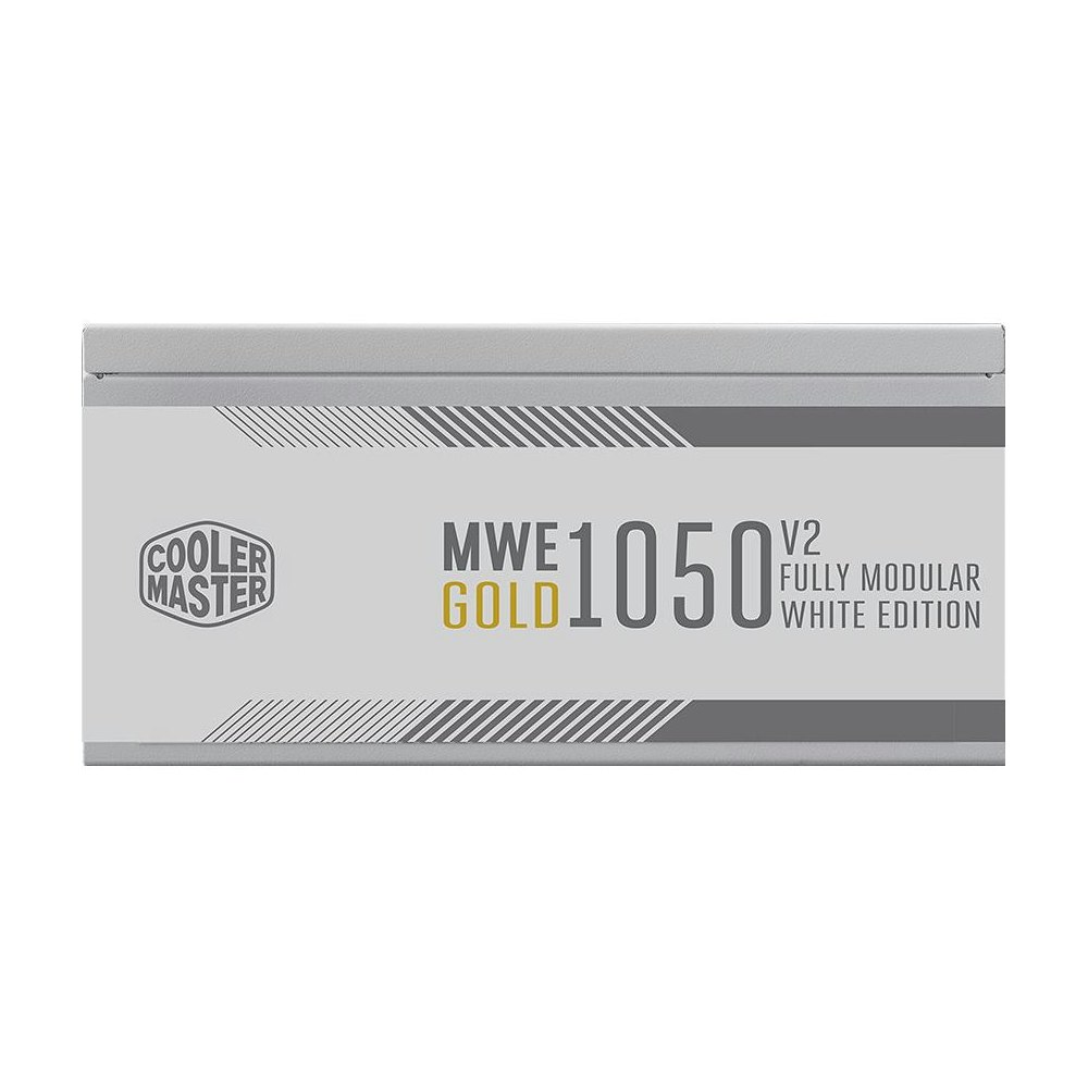 A large main feature product image of Cooler Master MWE 1050W Gold PCIE 5.0 ATX Modular PSU - White