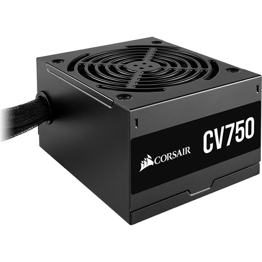 A large main feature product image of Corsair CV750 750W Bronze ATX PSU